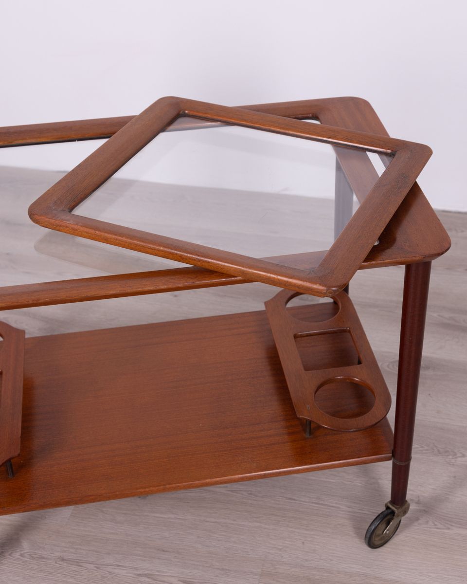 Food Trolley In Wood And Glass – Cesare Lacca photo 673.0