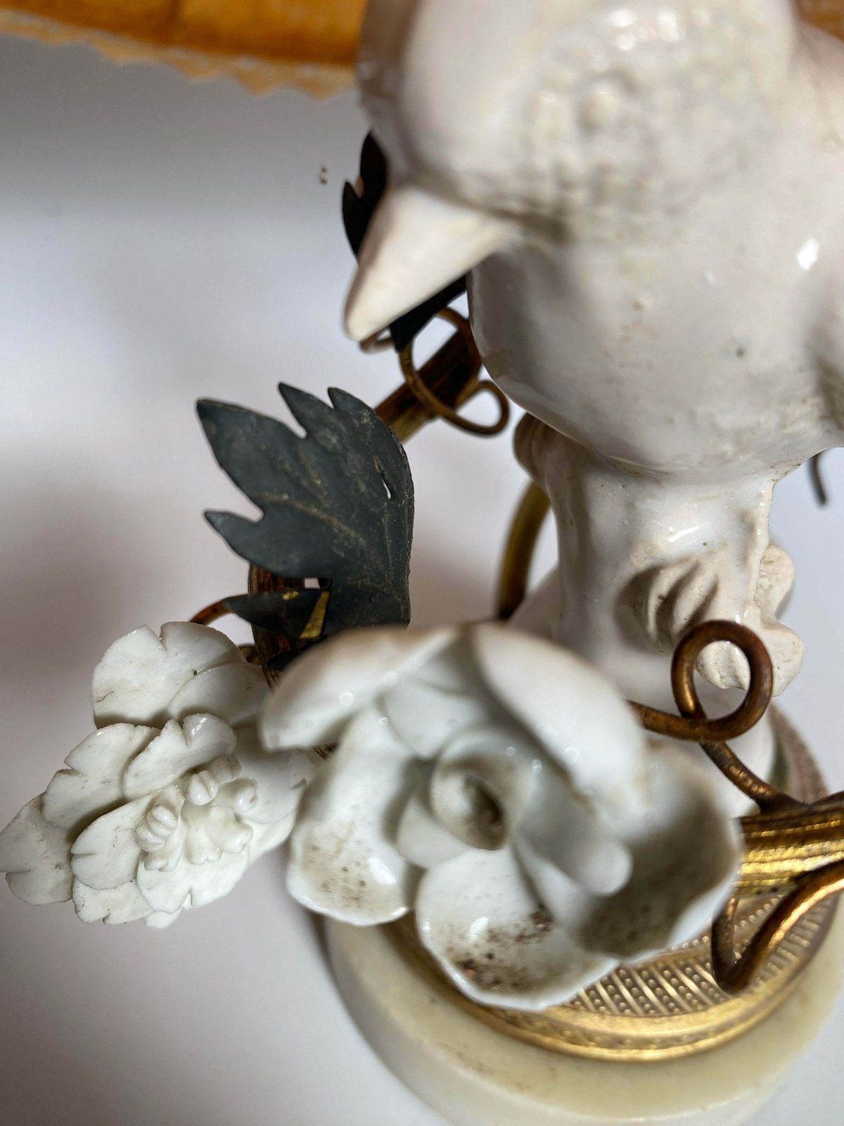 Table Lamp In Ceramic And Brass, White And Gold Colour, France 19th Century photo 491.0