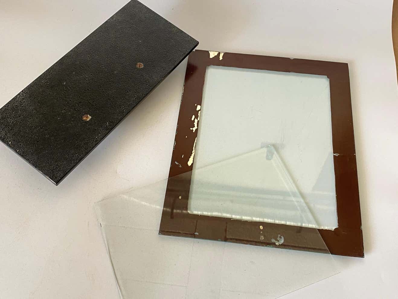 Art Deco Picture Frame Back Bakelite And Bevelded Mirror, France Circa 1935 photo for sale