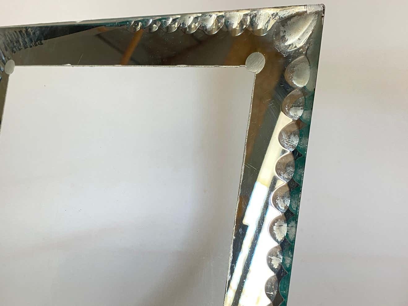 Art Deco Picture Frame Back Bakelite And Bevelded Mirror, France Circa 1935 photo vinterior