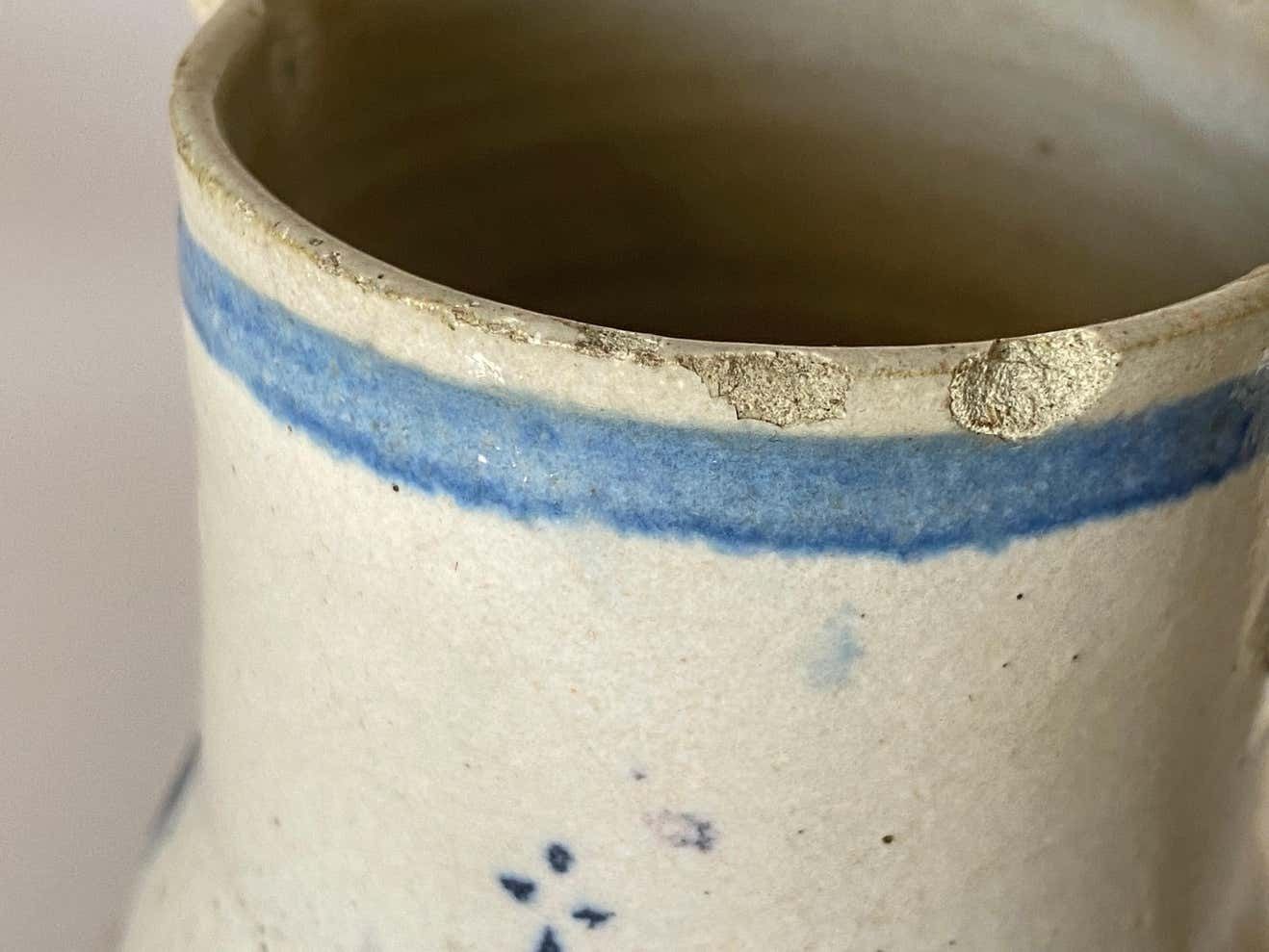 Jug In Pottery Beautiful Old Patina, France 18th Century, Quimper Hr photo vinterior