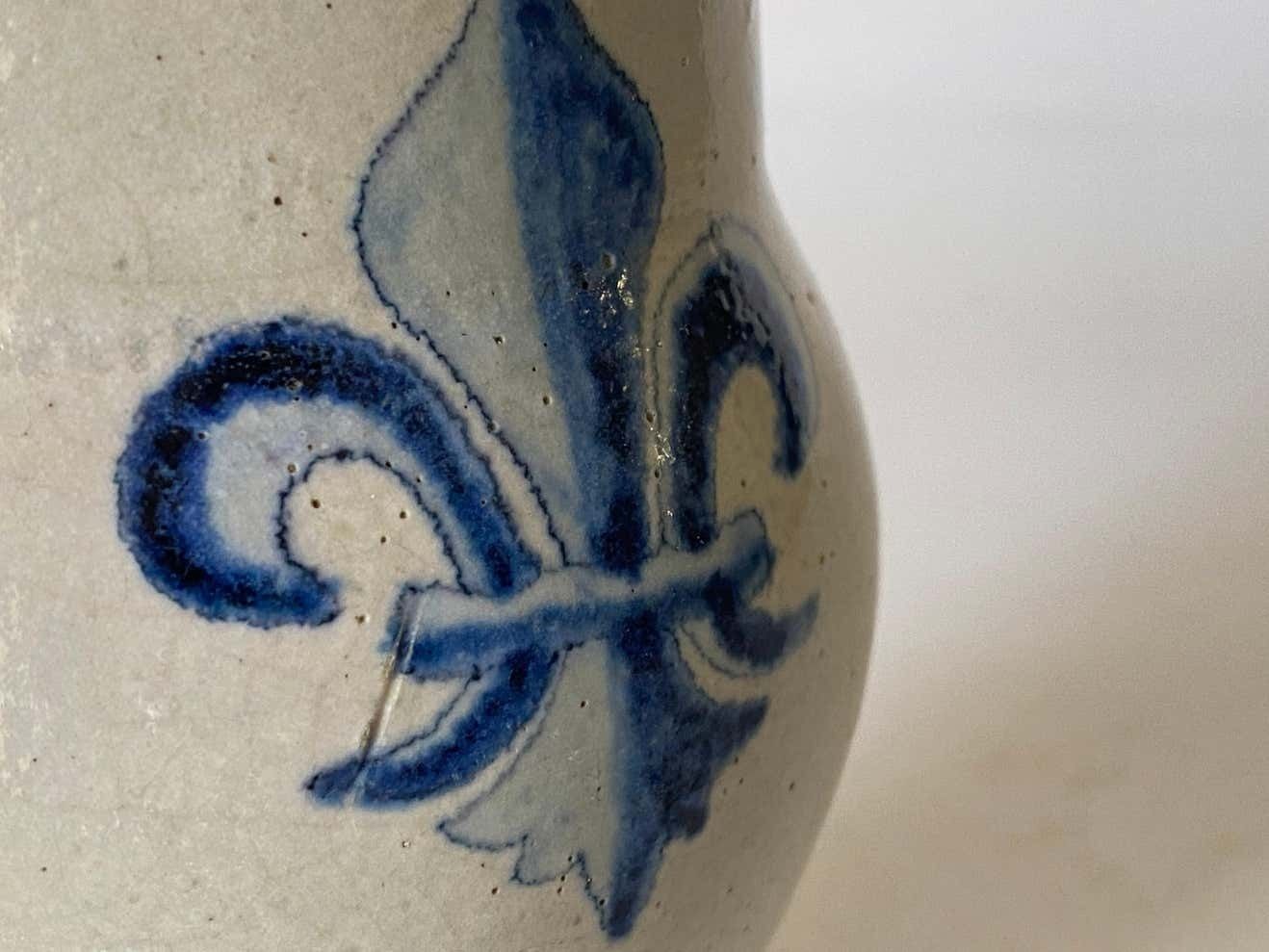 Home Decor Jug In Pottery Beautiful Old Patina, France 18th Century, Quimper Hr photo