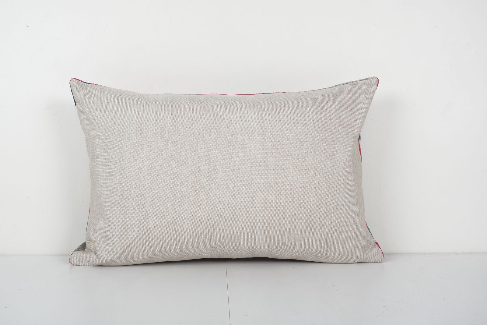 Silk Ikat Velvet Lumbar Pillow Cover   Ethnic Decorative Pink Oblong Cushion 16'' X 24'' photo furniture