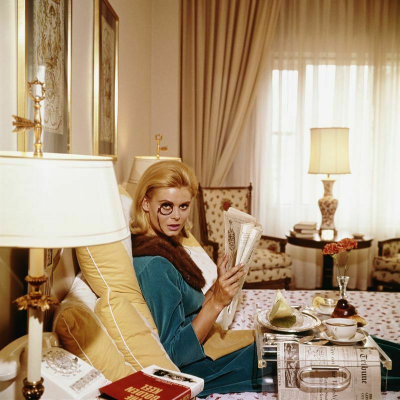 Slim Aarons 'Monocled Miss' 1964 C Type Print Framed In White photo furniture