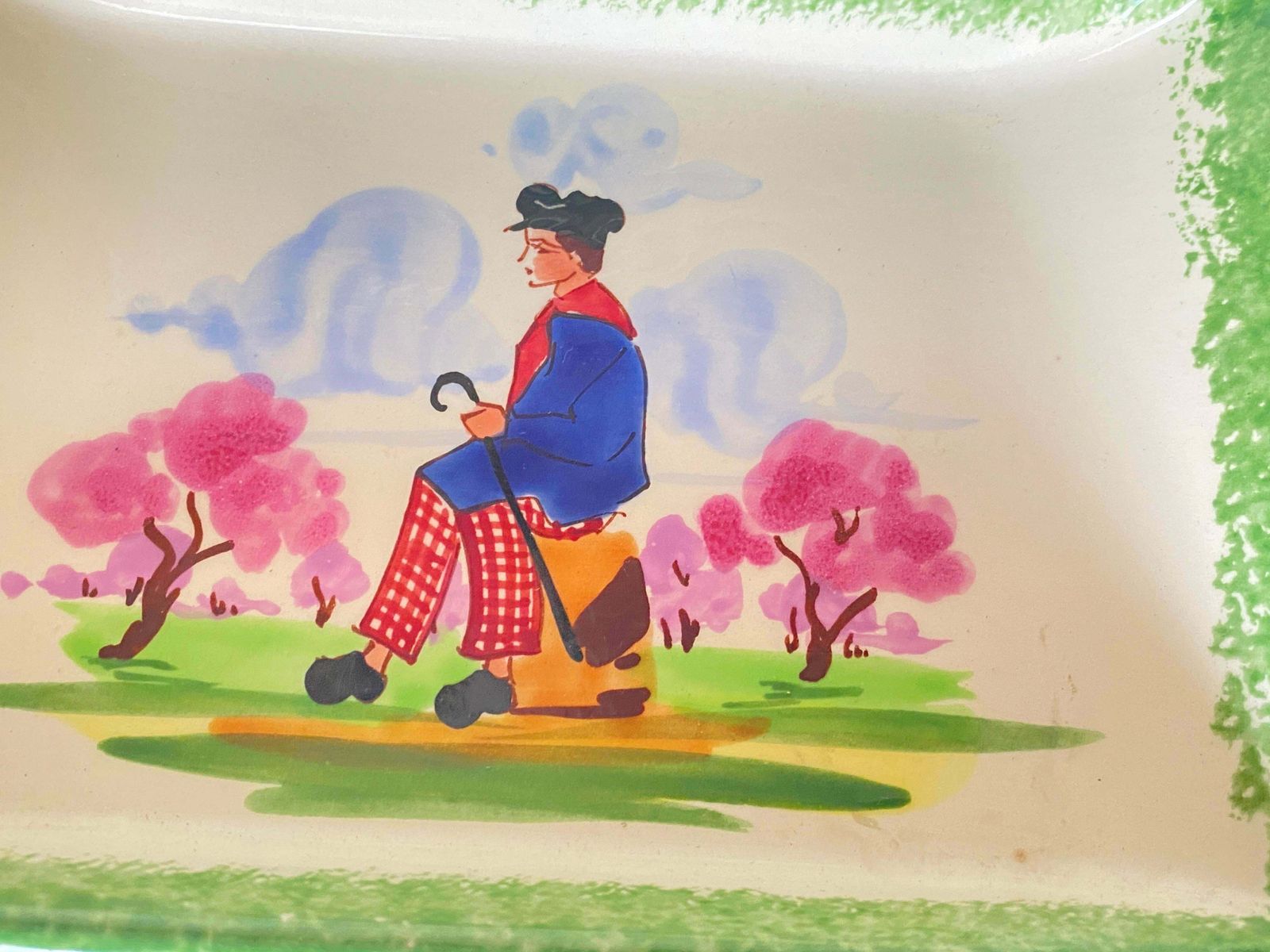 Butter Dish, Ceramic In The Style Of Quimper, Yellow Colour, France Circa 1950 photo Home Decor