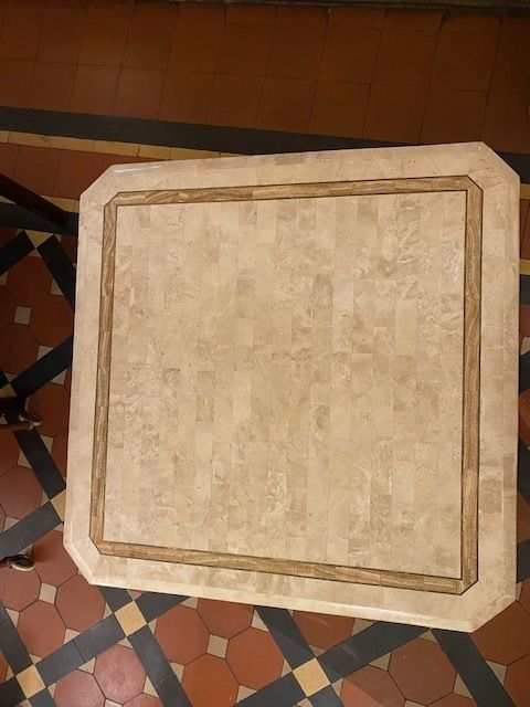 1295.0 Mid Century Tessellated Travertine Coffee Table By Maitland Smith, 1980s photo