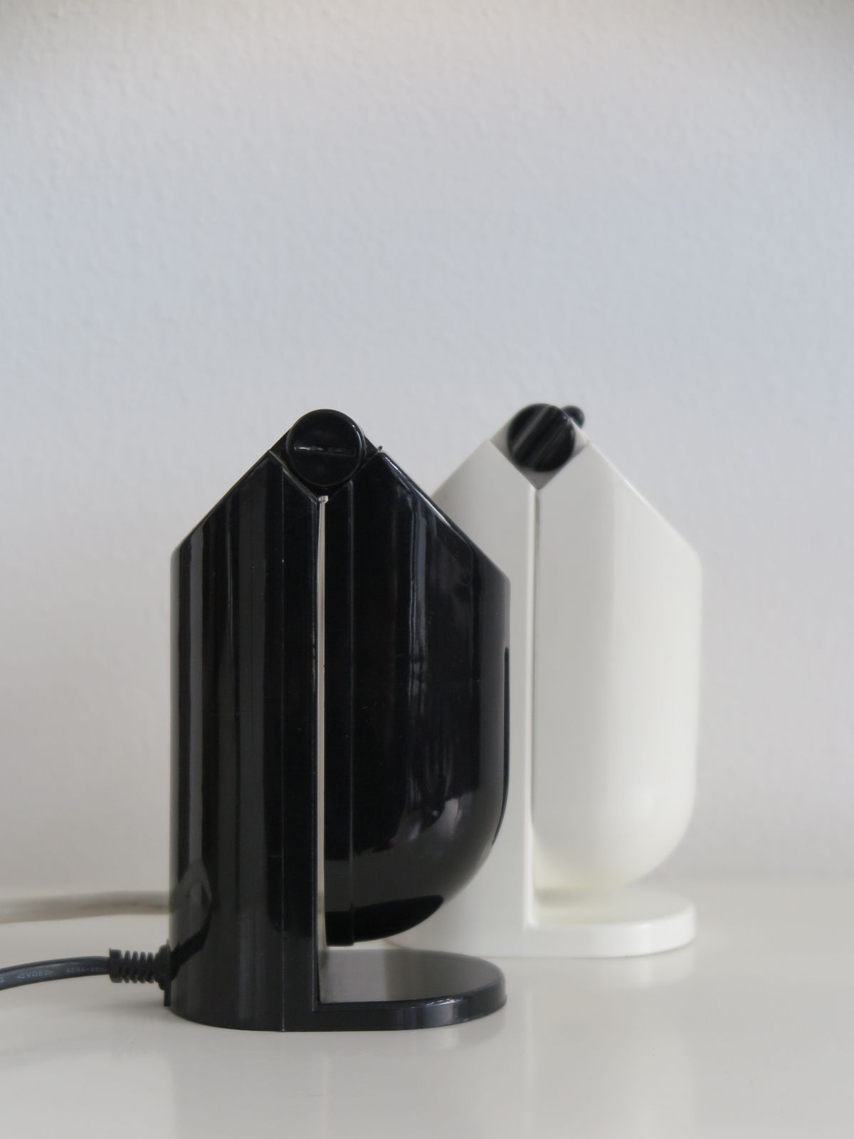 Couple Of Black & White Italian Table Lamps, 1960s photo 495.0