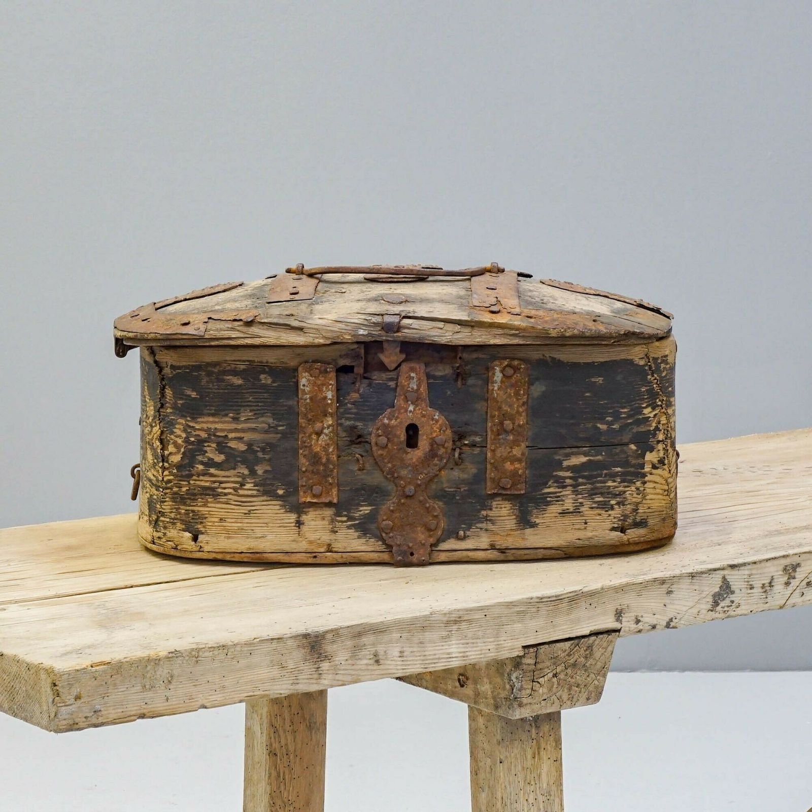 Metal Bound Box, 1900s, Iron, Antique