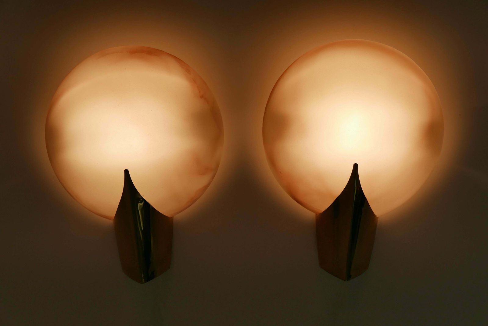 Set Of Two Elegant Modernist Wall Lamps Or Sconces By J.T. Kalmar, 1980s Austria