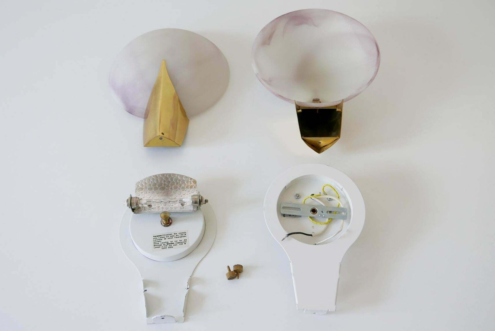 photo for sale Set Of Two Elegant Modernist Wall Lamps Or Sconces By J.T. Kalmar, 1980s Austria