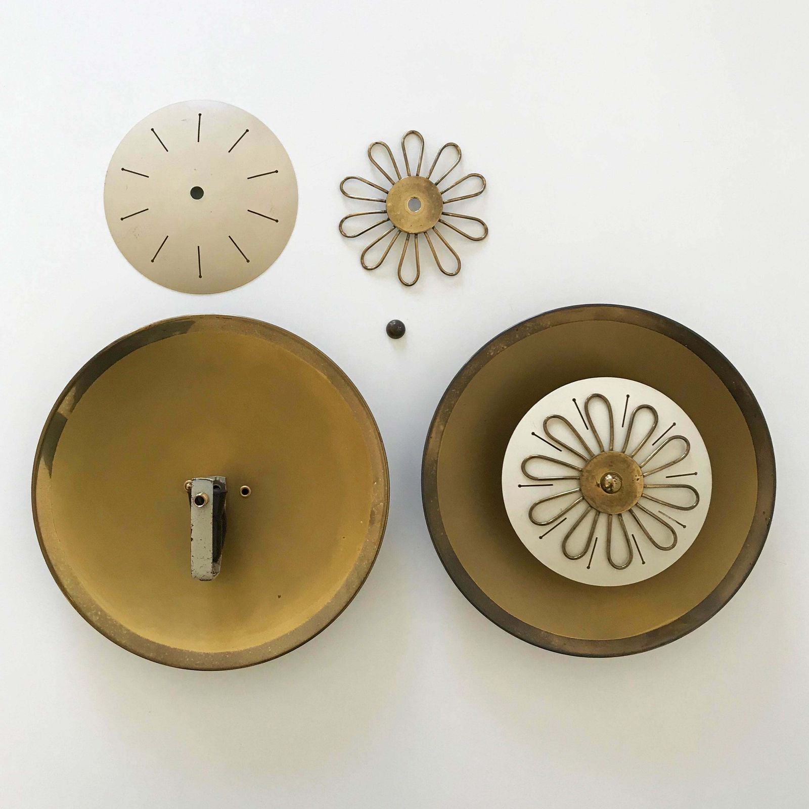 photo for sale Set Of Two Mid Century Modern Wall Lamps Or Flush Mounts By Wila, 1950s, Germany