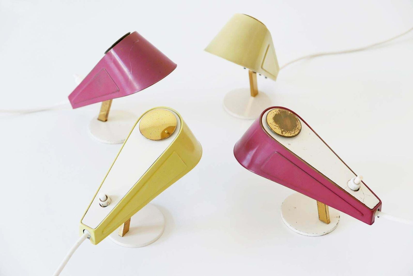 Set Of Four Lovely Mid Century Sparrow Bedside Table Lamps, 1950s, Germany photo 4313.0