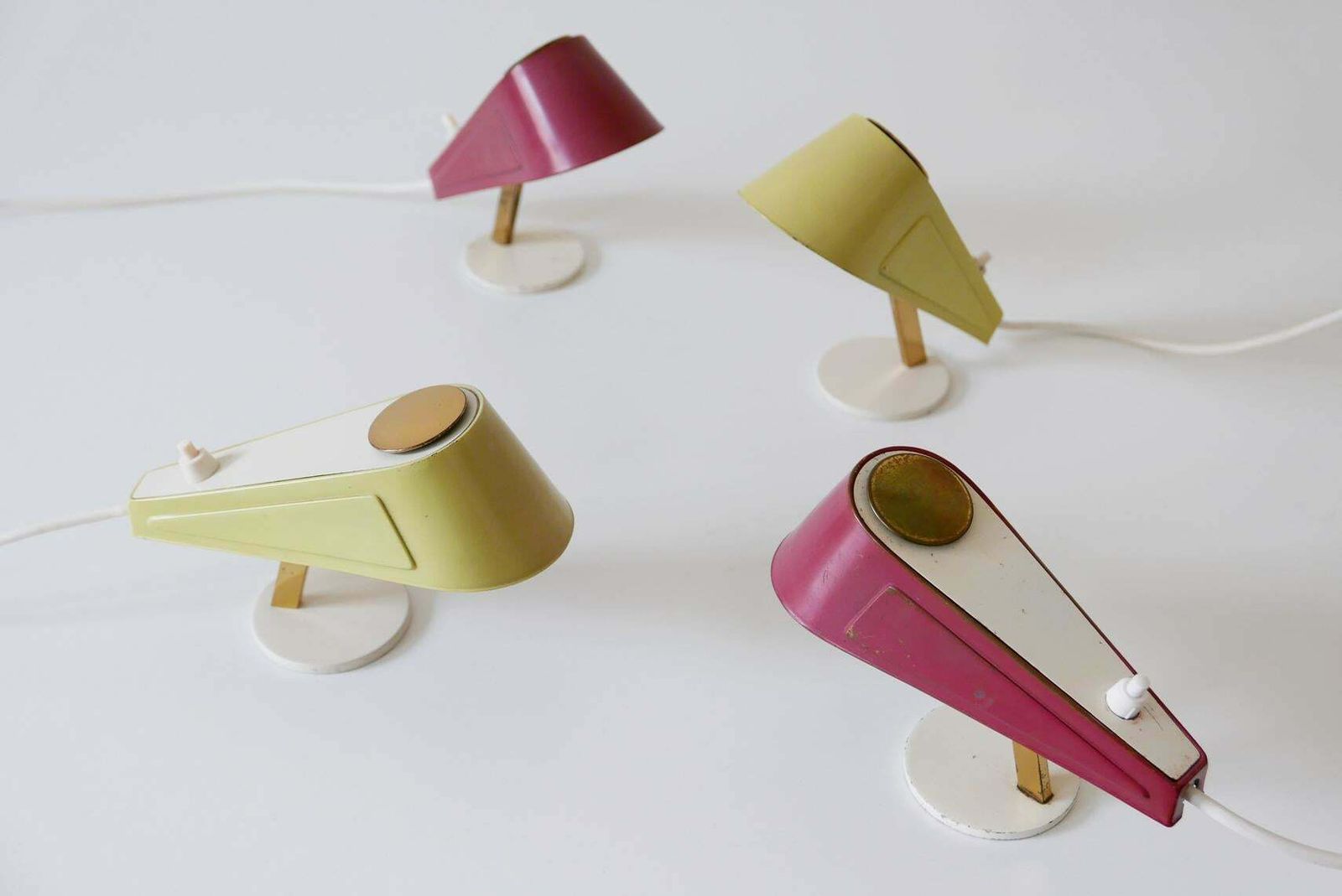 Set Of Four Lovely Mid Century Sparrow Bedside Table Lamps, 1950s, Germany photo buy
