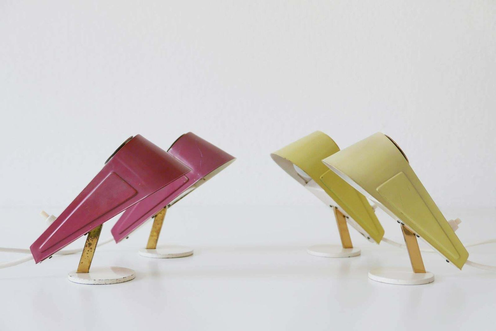 photo vinterior Set Of Four Lovely Mid Century Sparrow Bedside Table Lamps, 1950s, Germany