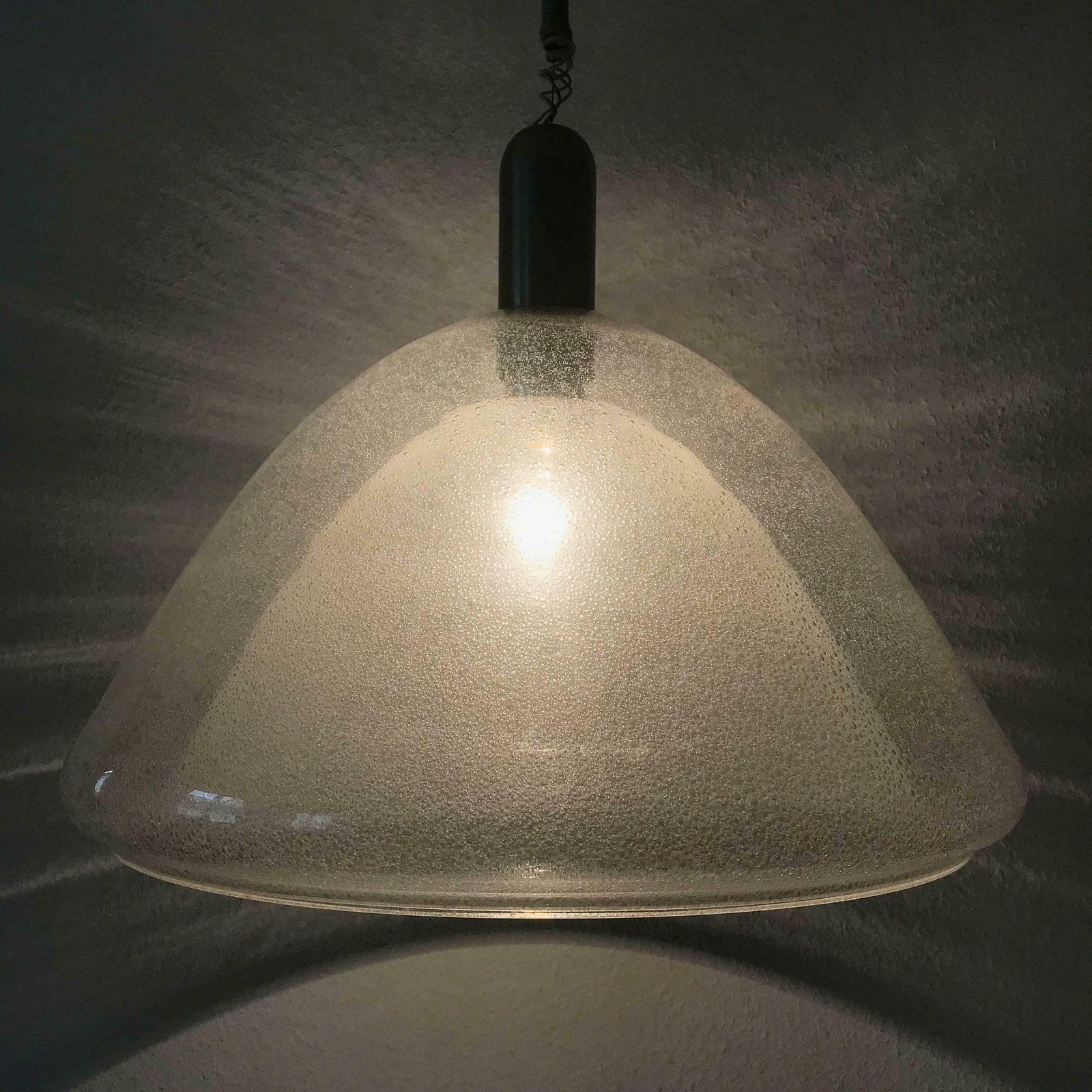 Large Two Layer Murano Glass Pendant Lamp By Carlo Nason For Mazzega, 1960s photo for sale