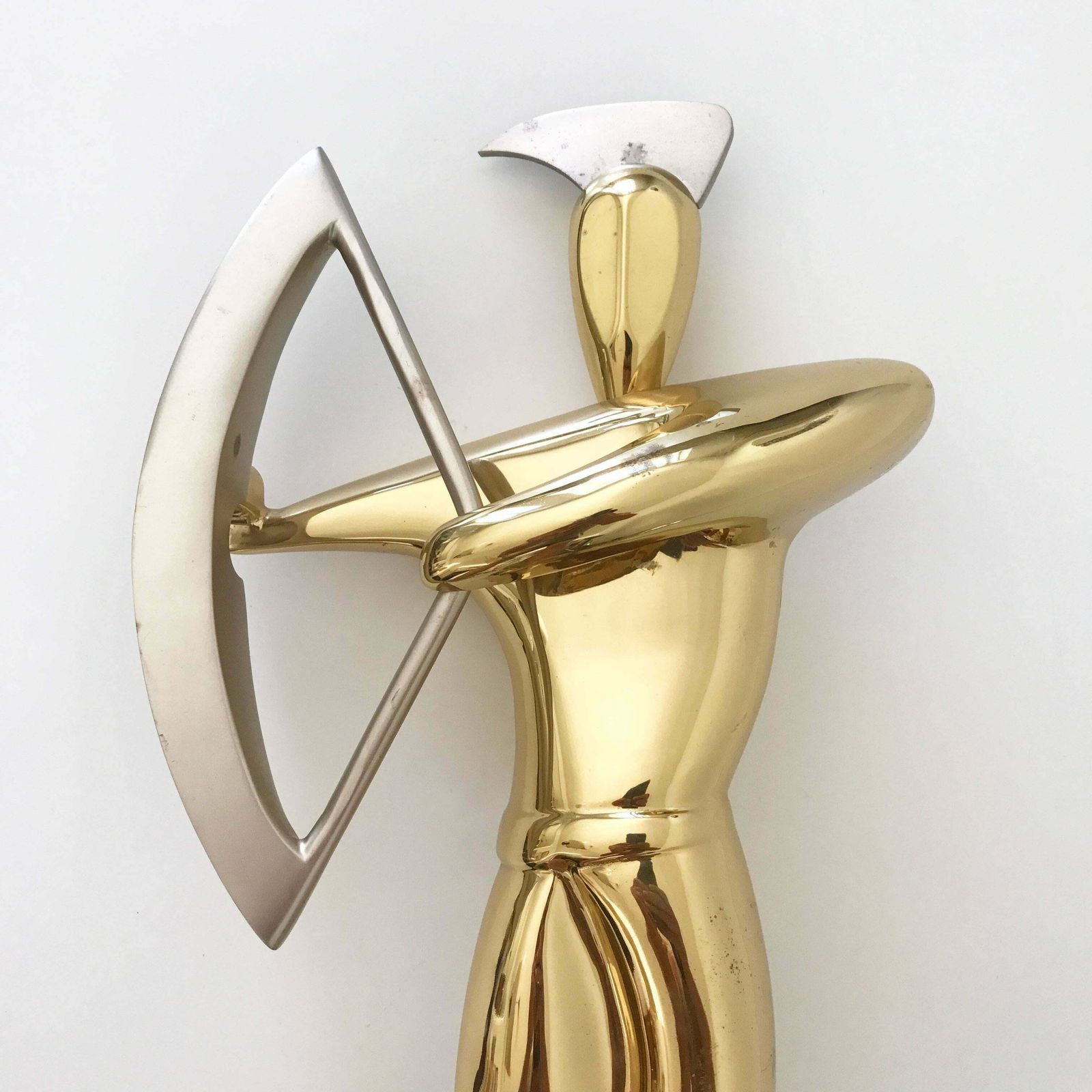 Set Of Two Hollywood Regency Wall Mount Massive Brass & Steel Archers 1980s photo Art