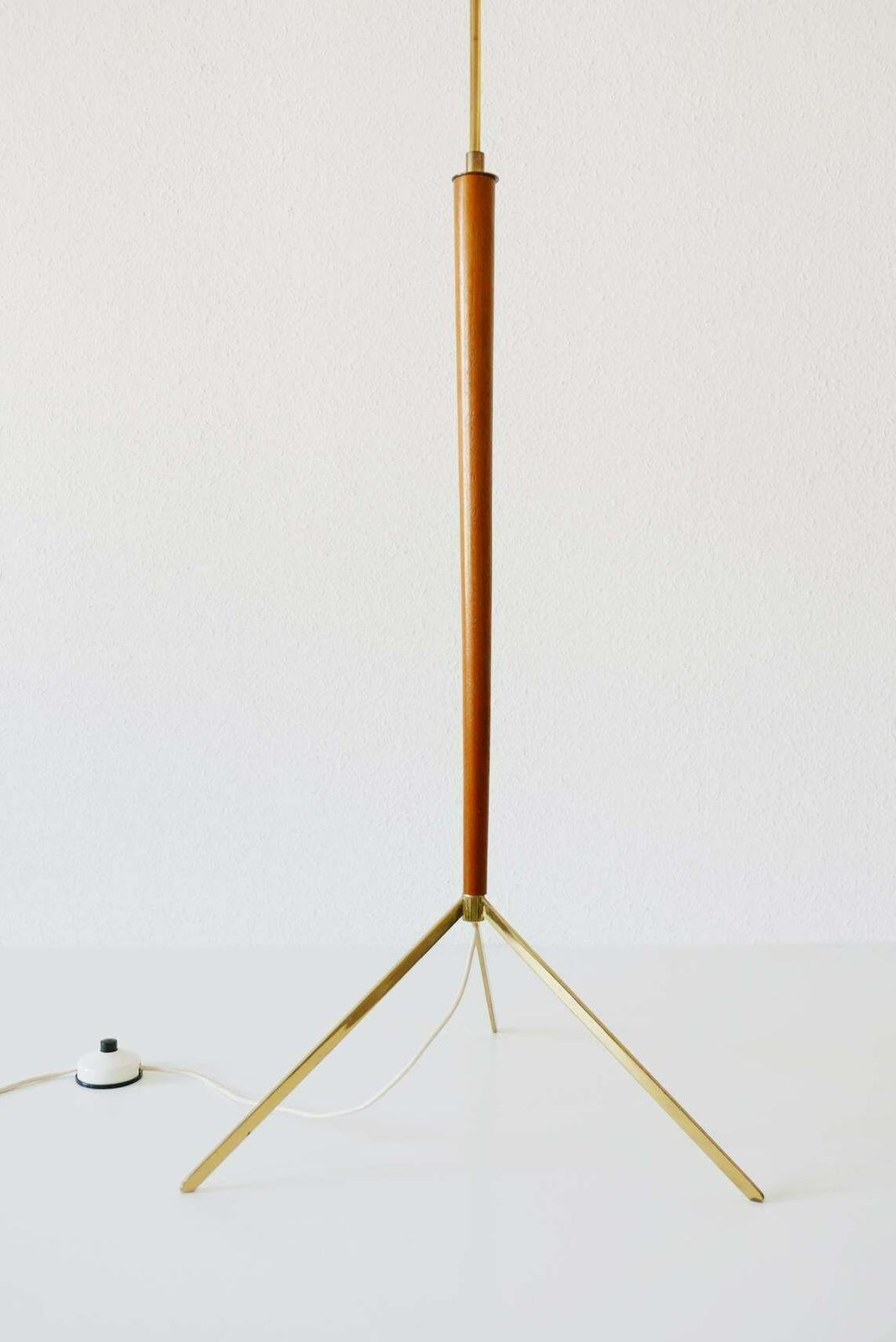 Elegant Mid Century Modern Tripod Floor Lamp By J.T. Kalmar, Austria, 1950s photo Lighting