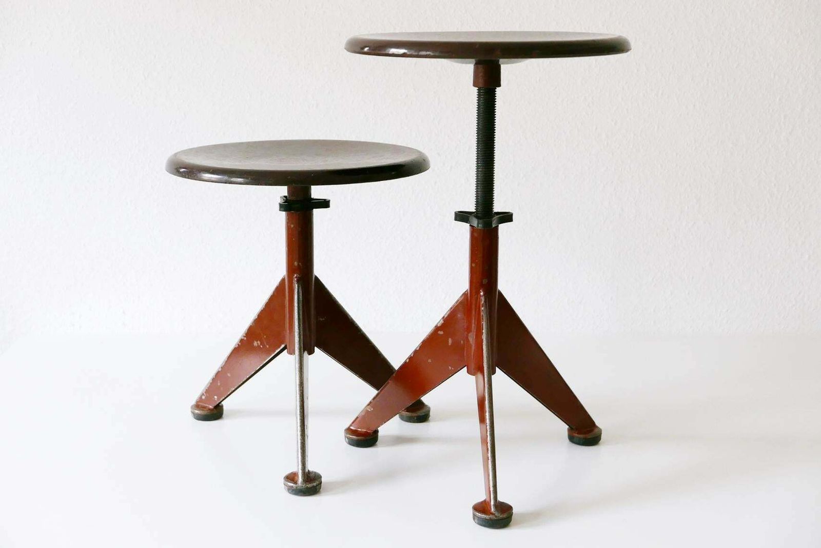 Set Of Two Industrial Workshop Stools By Ab Odelberg Olsen, 1930s, Sweden