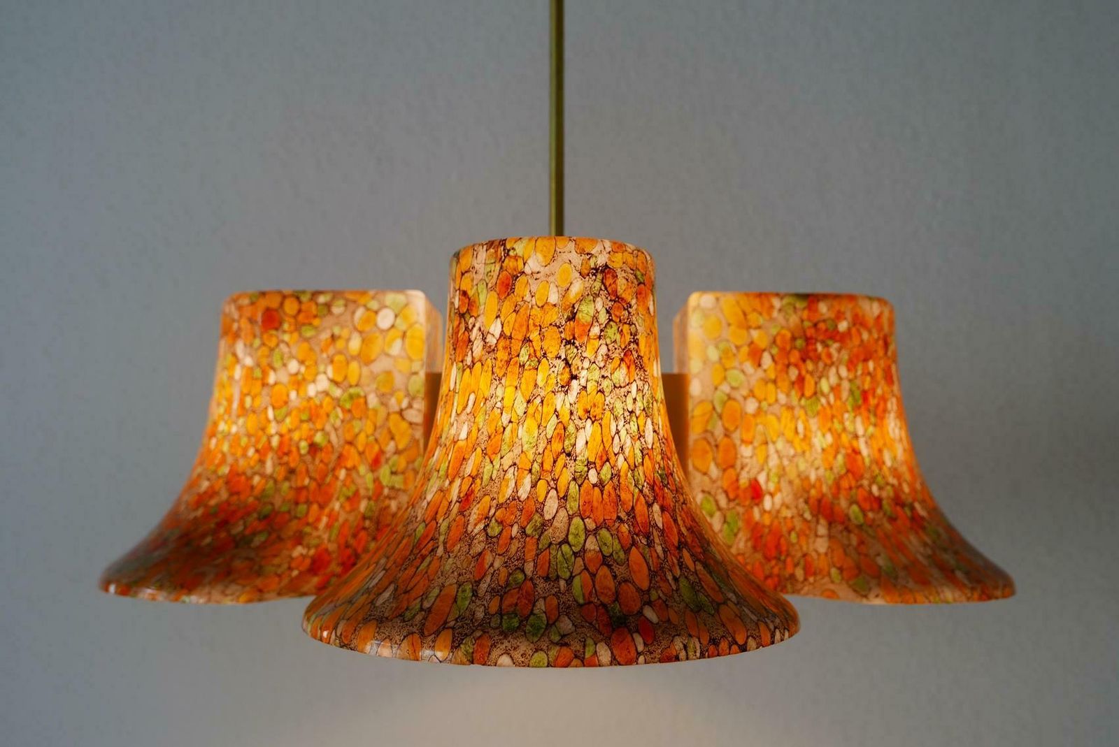 Rare Midcentury Pendant Lamp Or Chandelier By Peill & Putzler, 1970s, Germany photo vintage