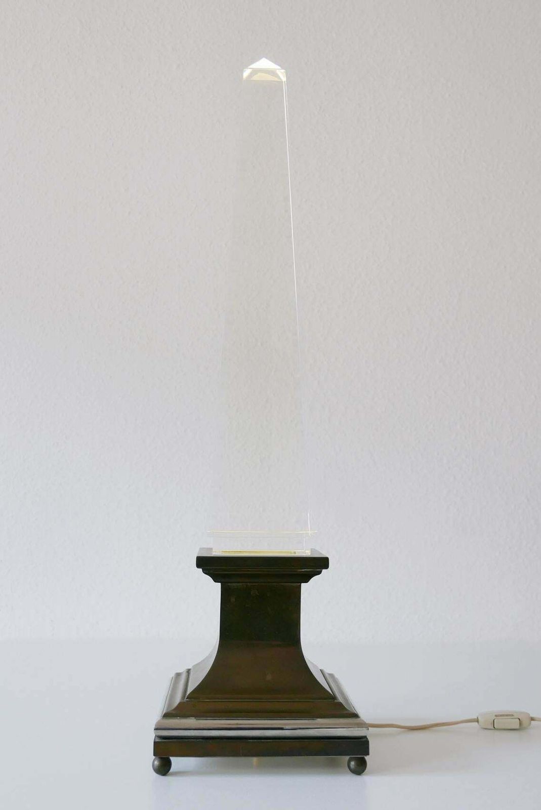 Lucite Obelisk Table Lamp By Sandro Petti For Maison Jansen, France, 1970s photo 5902.0