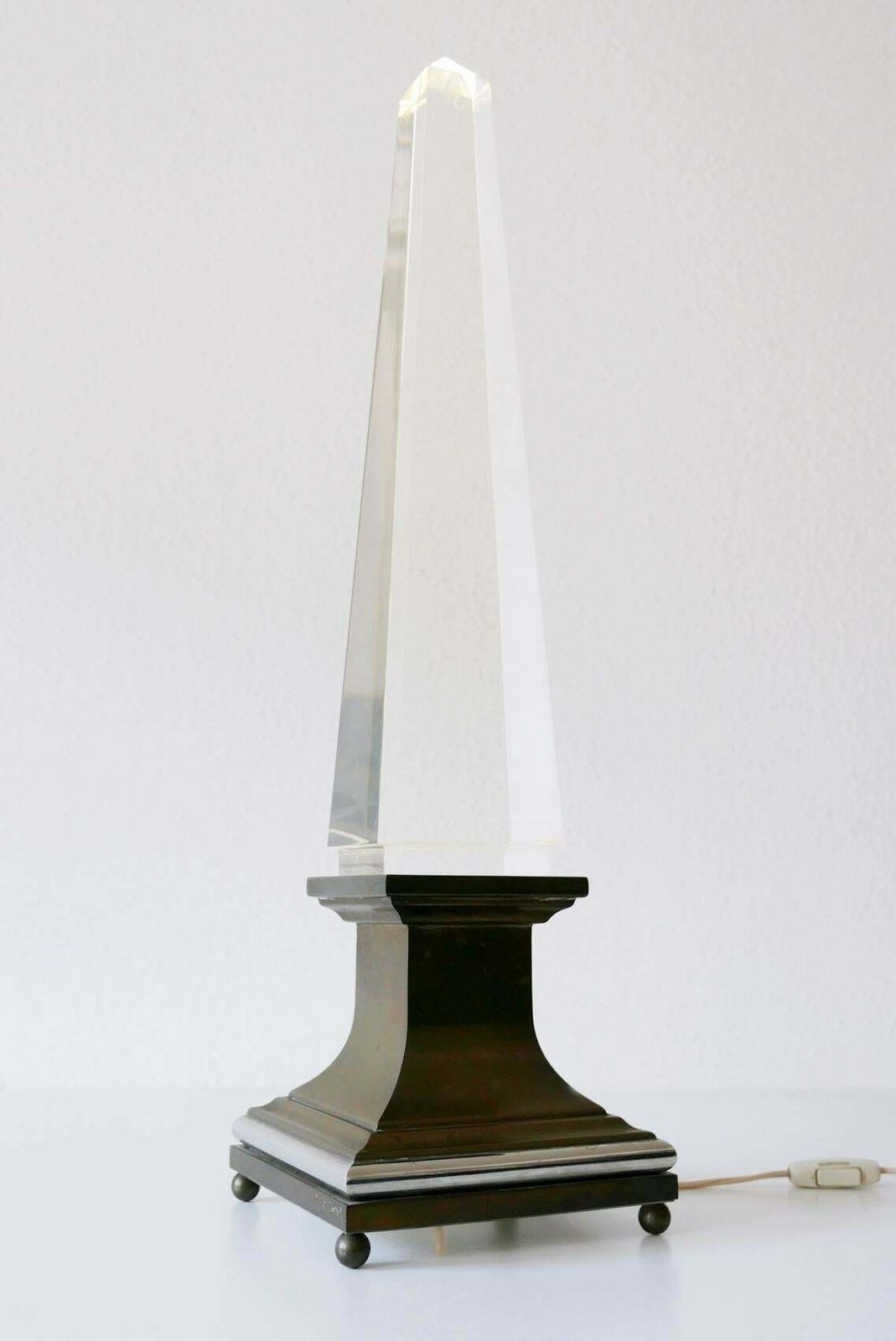 Lucite Obelisk Table Lamp By Sandro Petti For Maison Jansen, France, 1970s photo buy