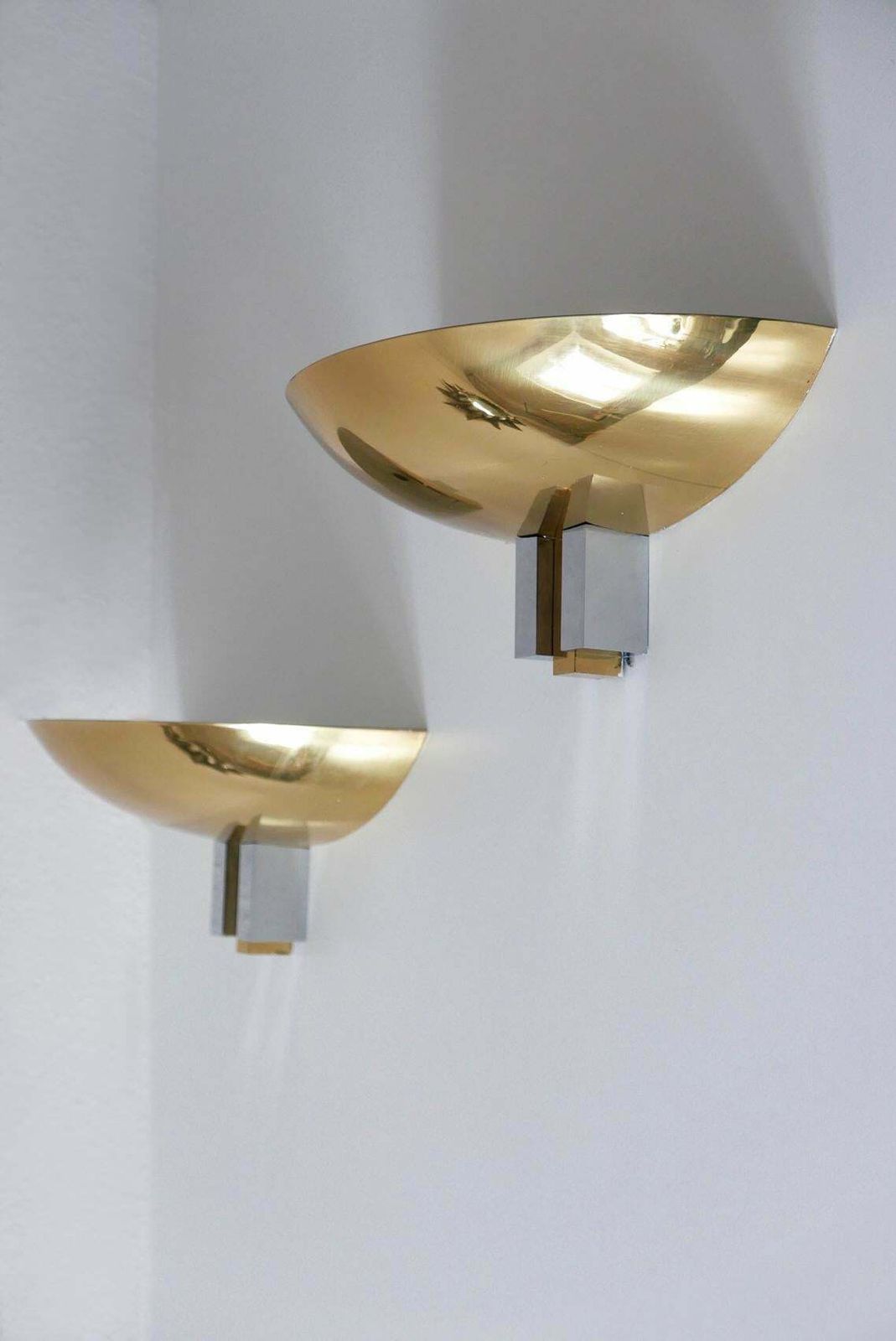 Set Of Two Midcentury Brass Wall Lamps Or Sconces By Art Line, 1980s, Germany