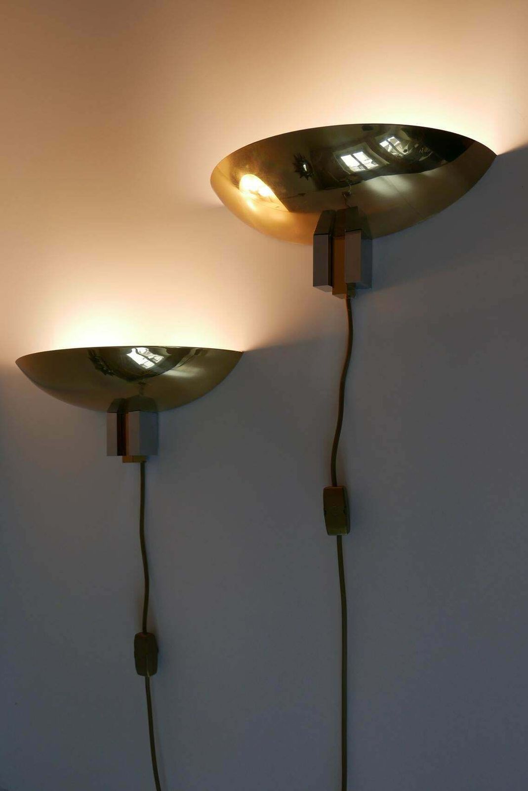 Set Of Two Midcentury Brass Wall Lamps Or Sconces By Art Line, 1980s, Germany photo furniture