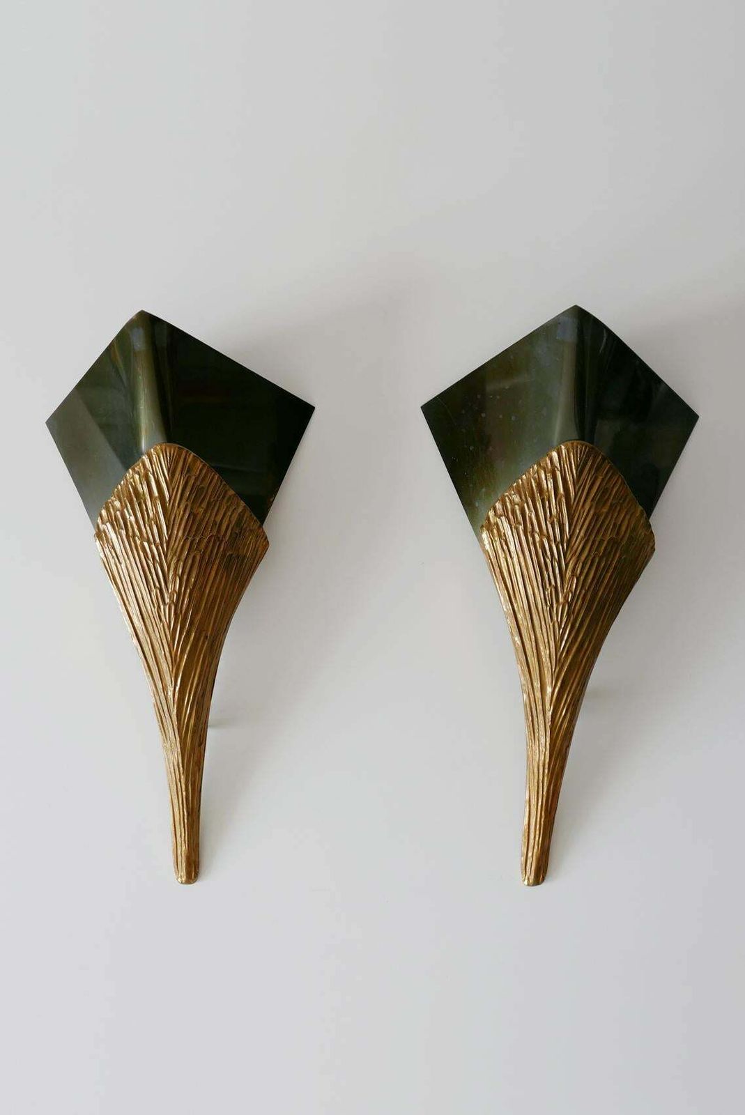 photo furniture Set Of 2 Large Bronze Nefertiti Sconces By Chrystiane Charles For Charles Paris
