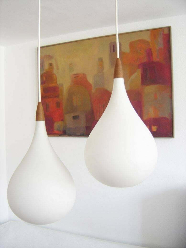 Elegant Pendant Lamp Drop By Uno & östen Kristiansson For Luxus Vittsjö Sweden photo for sale