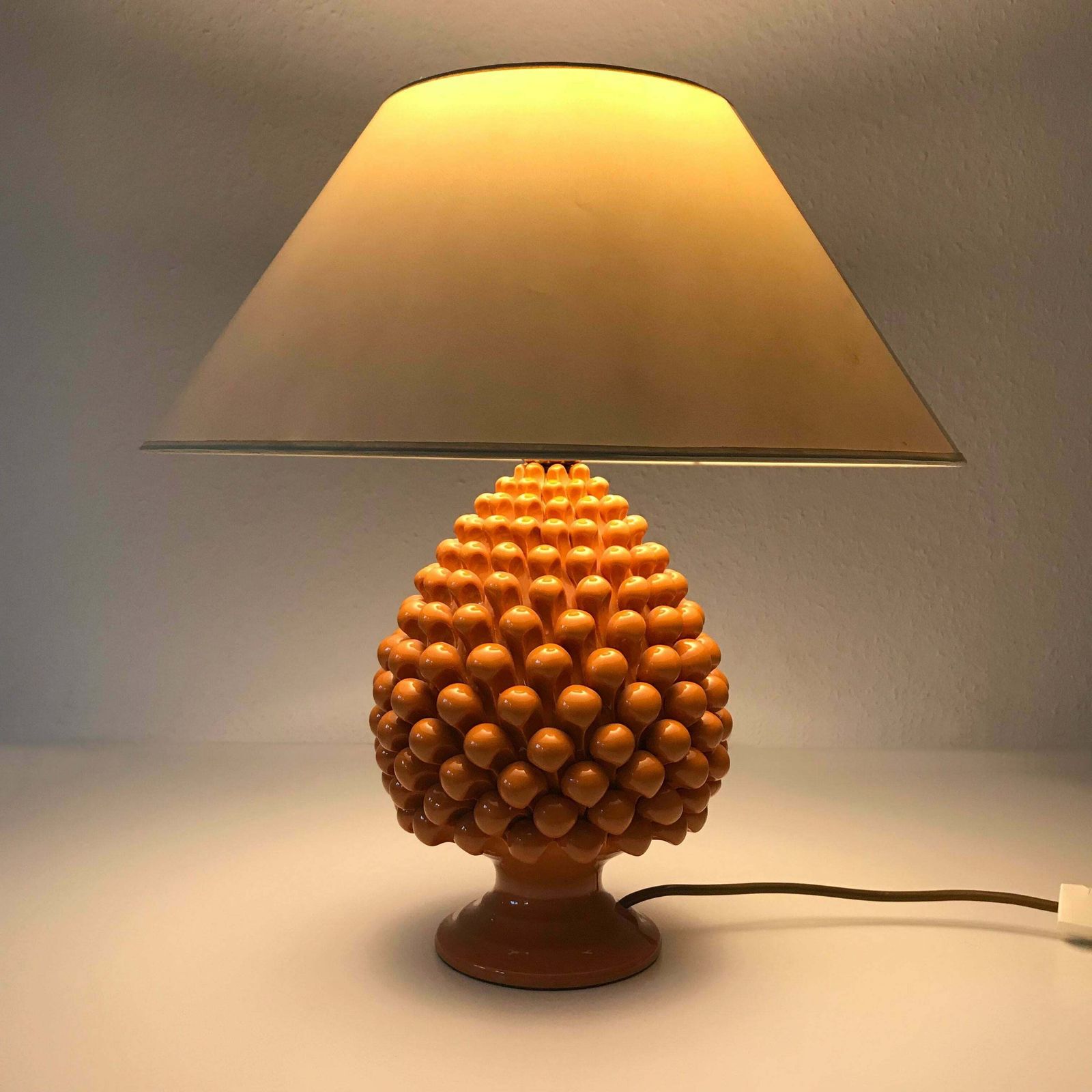 Mid Century Ceramic Pineapple Table Lamp By Marcello Fantoni (Attr.) Italy 1970s