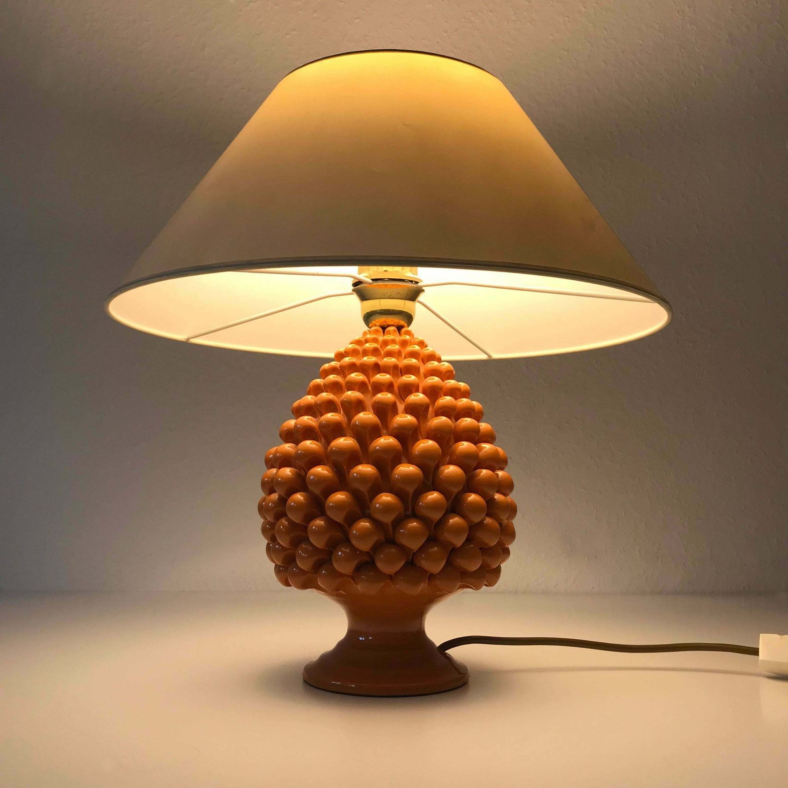 Mid Century Ceramic Pineapple Table Lamp By Marcello Fantoni (Attr.) Italy 1970s photo furniture