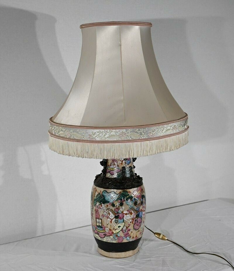 Nanjing Porcelain Lamp, China   Late 19th Century photo furniture
