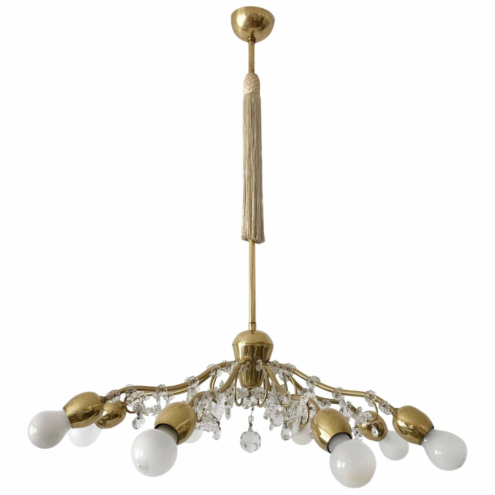 5221.0 Eight Armed Sputnik Chandelier Or Pendant Lamp Bud By J.&L. Lobmeyr Vienna 1950s photo
