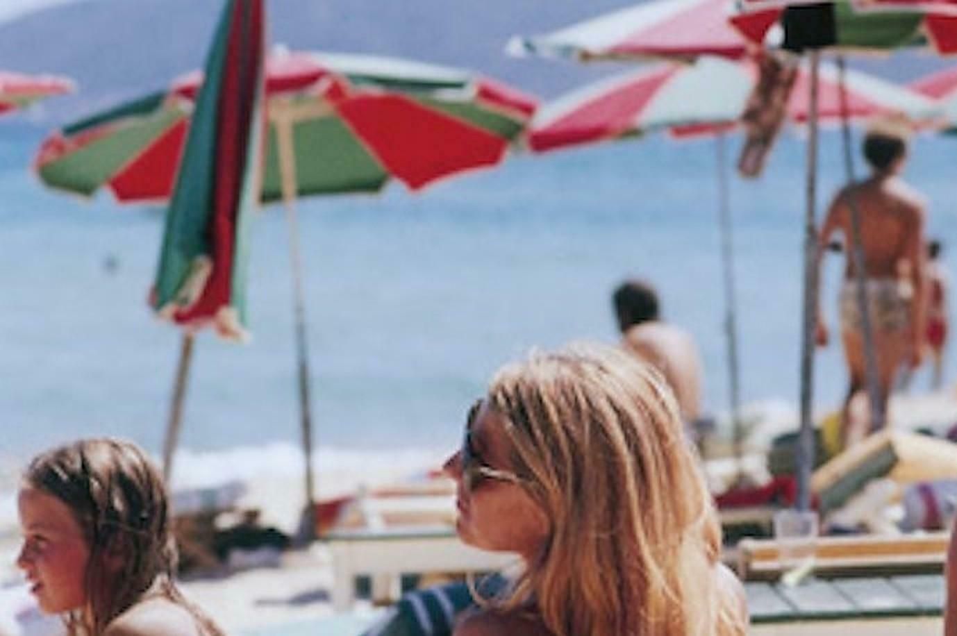 Saint Tropez Beach By Slim Aarons   Limited Edition Estate Stamped C Type Print photo for sale