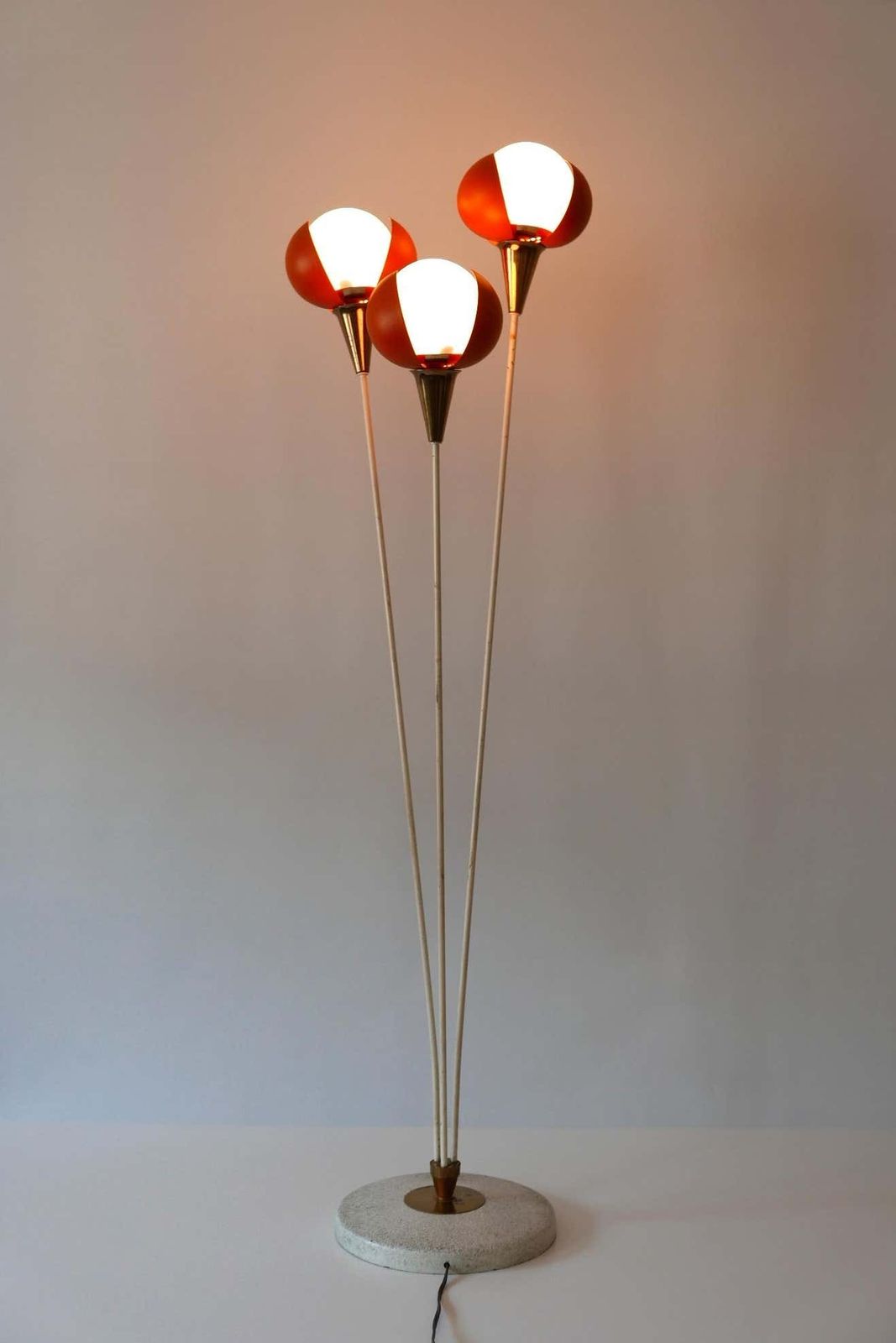 Amazing Mid Century Modern Three Flamed Floor Lamp Buds, 1950s, France photo for sale