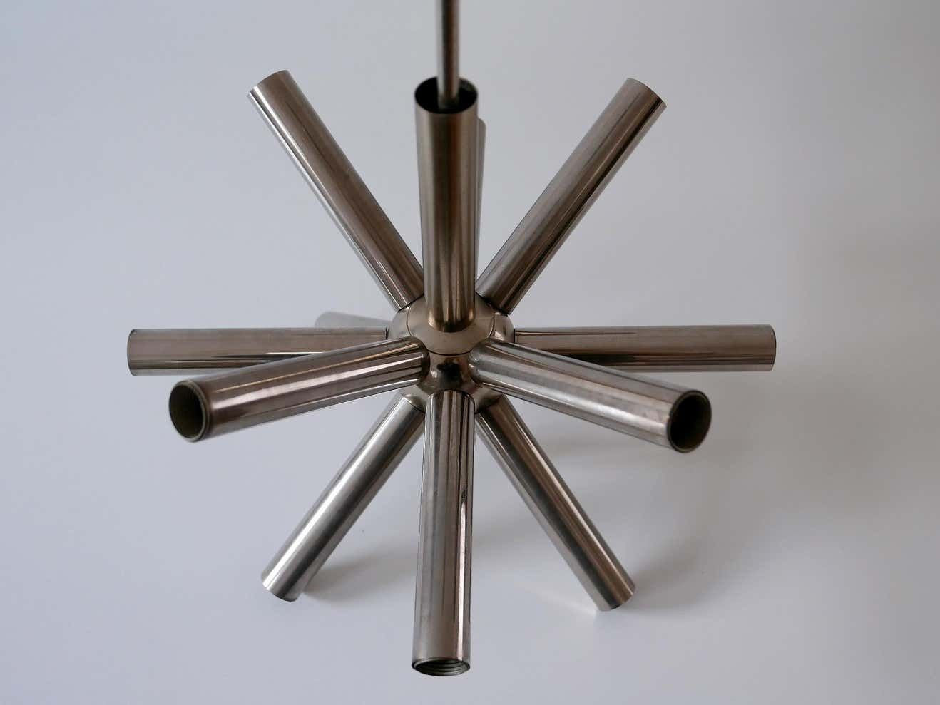 photo vintage 12 Armed Mid Century Modern Sputnik Chandelier Or Pendant Lamp, 1960s, Germany