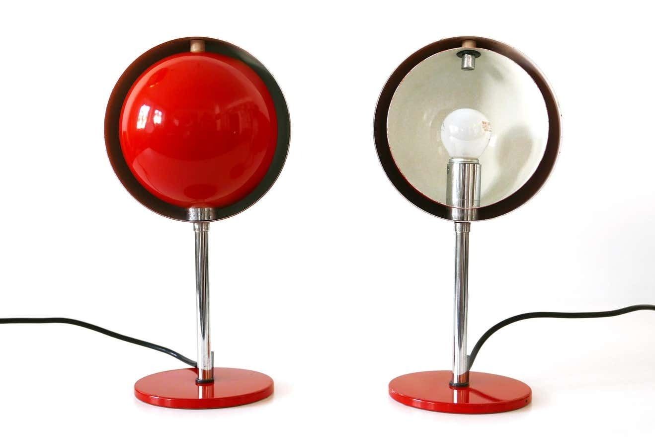 Lighting Set Of Two Mid Century Modern Moon Table Lamps By Hustadt Leuchten 1960s Germany photo