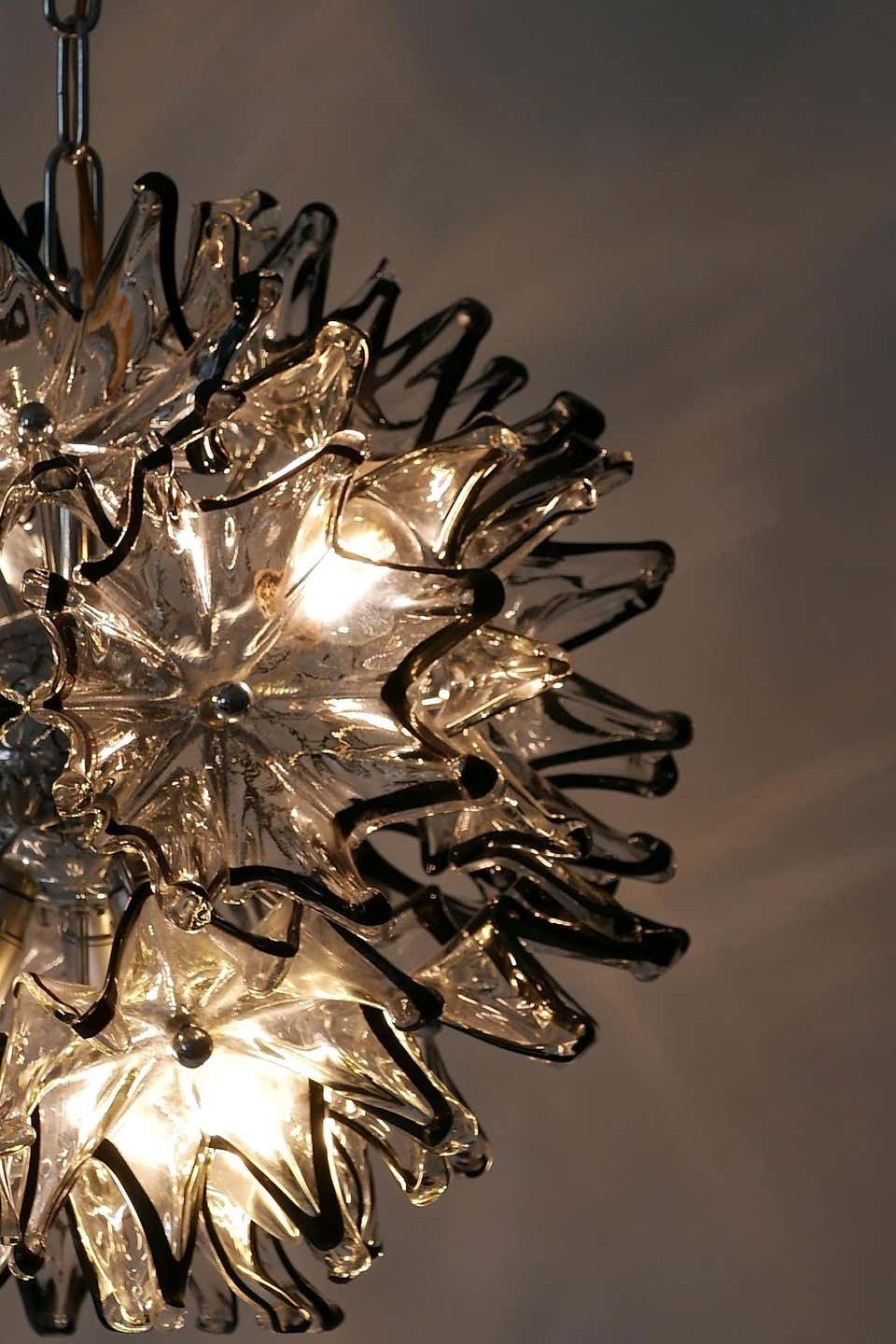 Mid Century Modern 6 Flamed Chandelier Or Pendant Lamp Dandelion 1960s Italy photo buy