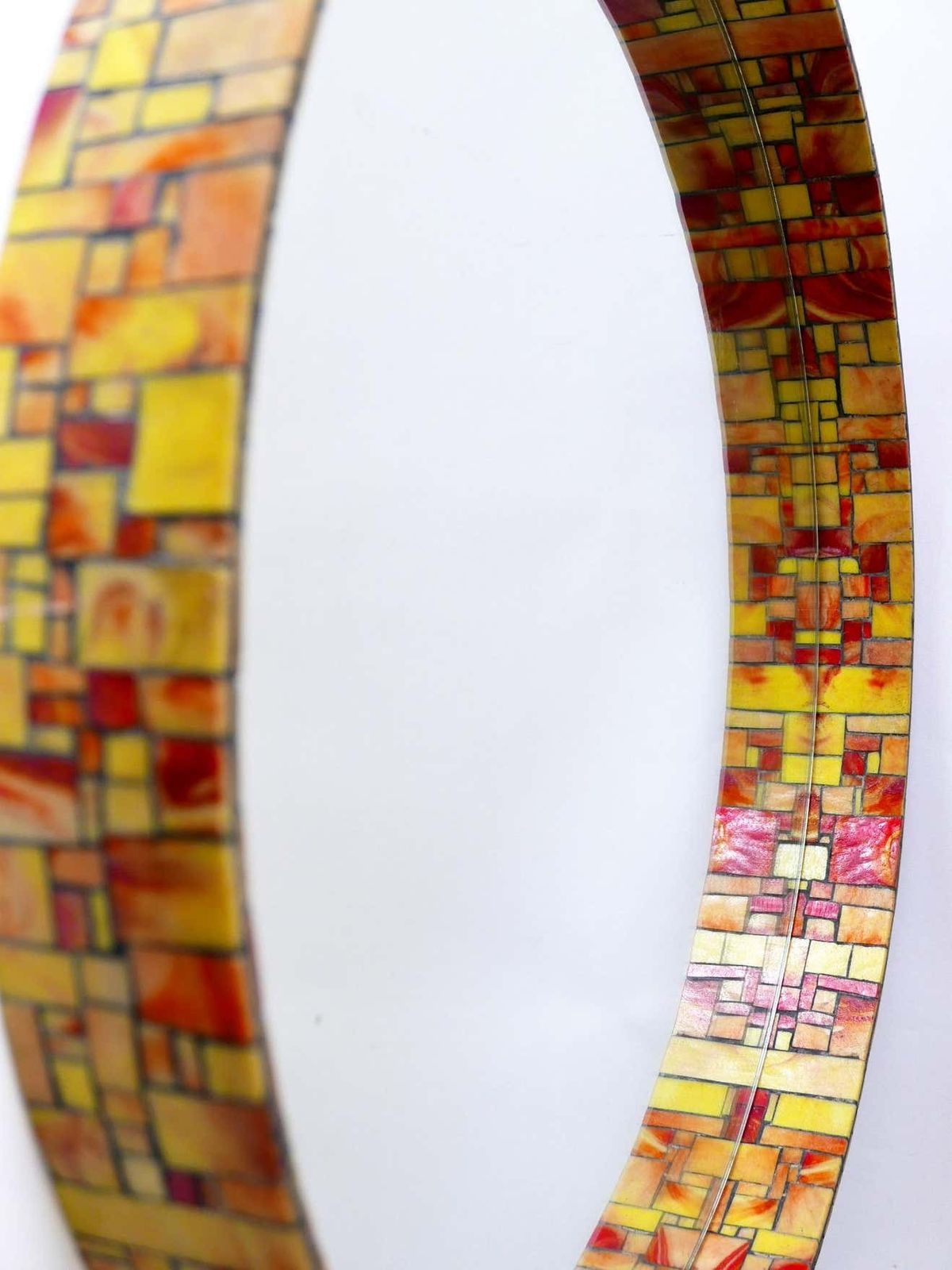 photo buy Exceptional Mid Century Modern Mosaic Framed Circular Wall Mirror, Italy, 1960s