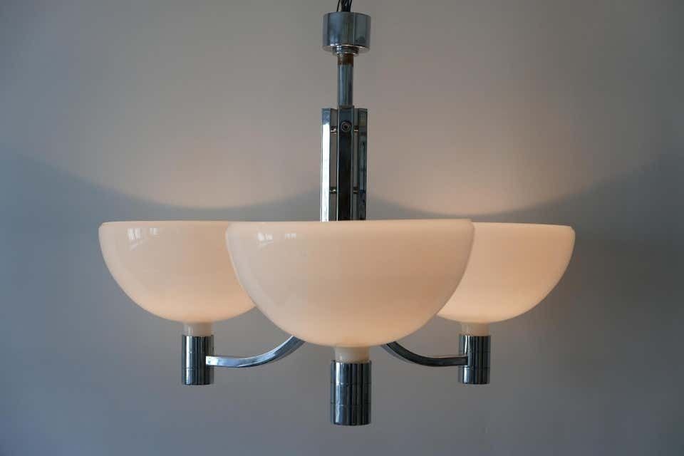 Monumental Triple Chandelier By Franco Albini & Franca Helg For Sirrah, 1969 photo vinterior