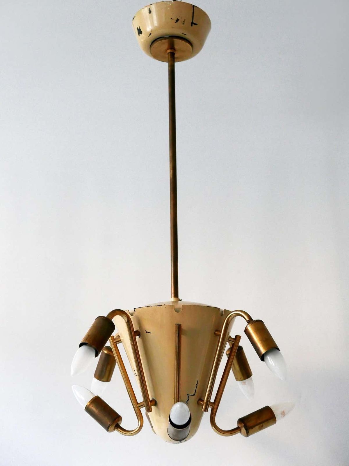 Amazing Mid Century Modern Eight Armed Sputnik Chandelier Or Pendant Lamp, 1950s photo vintage
