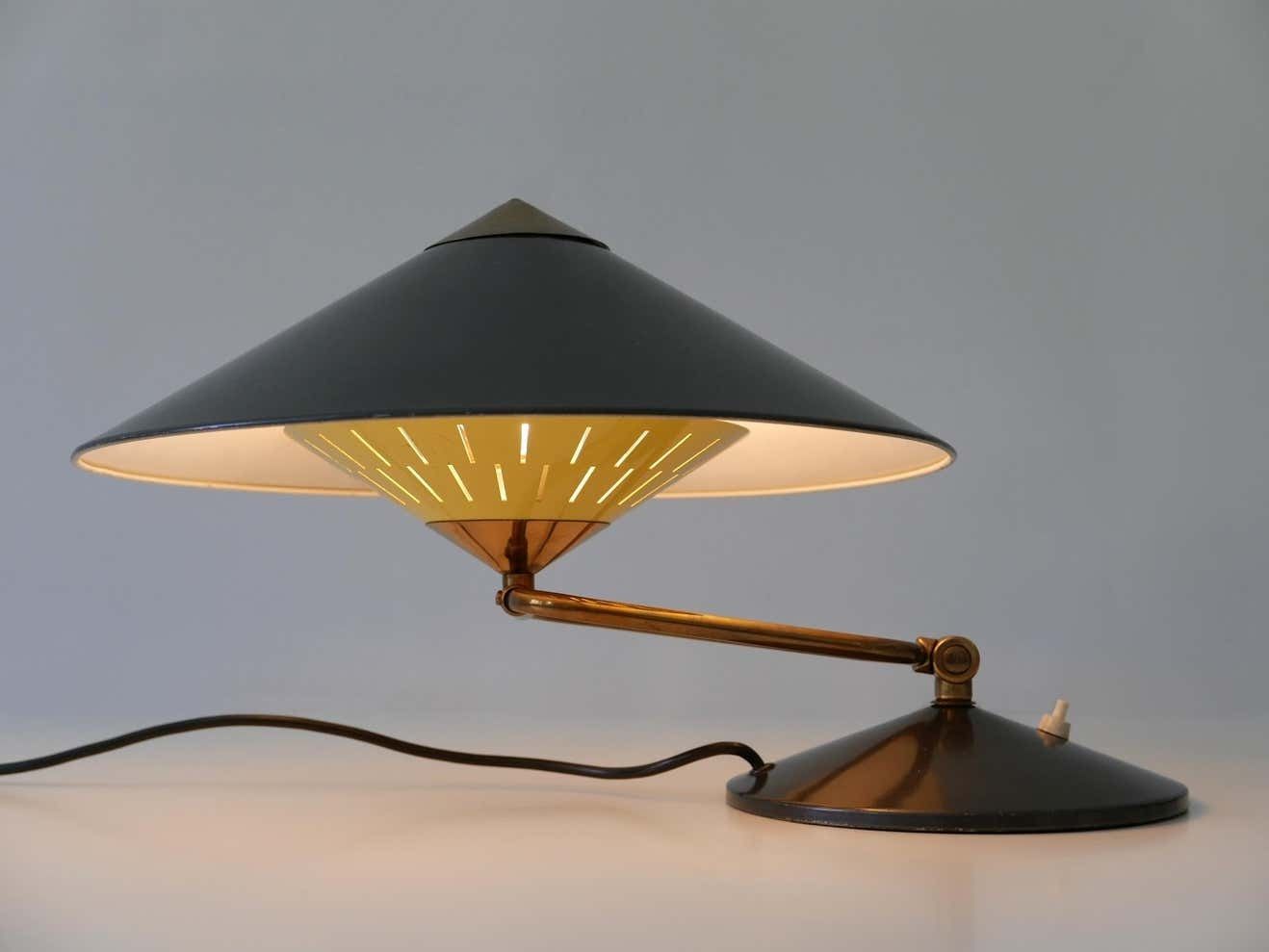 Articulated Large Mid Century Modern Table Lamp Or Wall Sconce ''Witch Hut'' 1950s photo Lighting