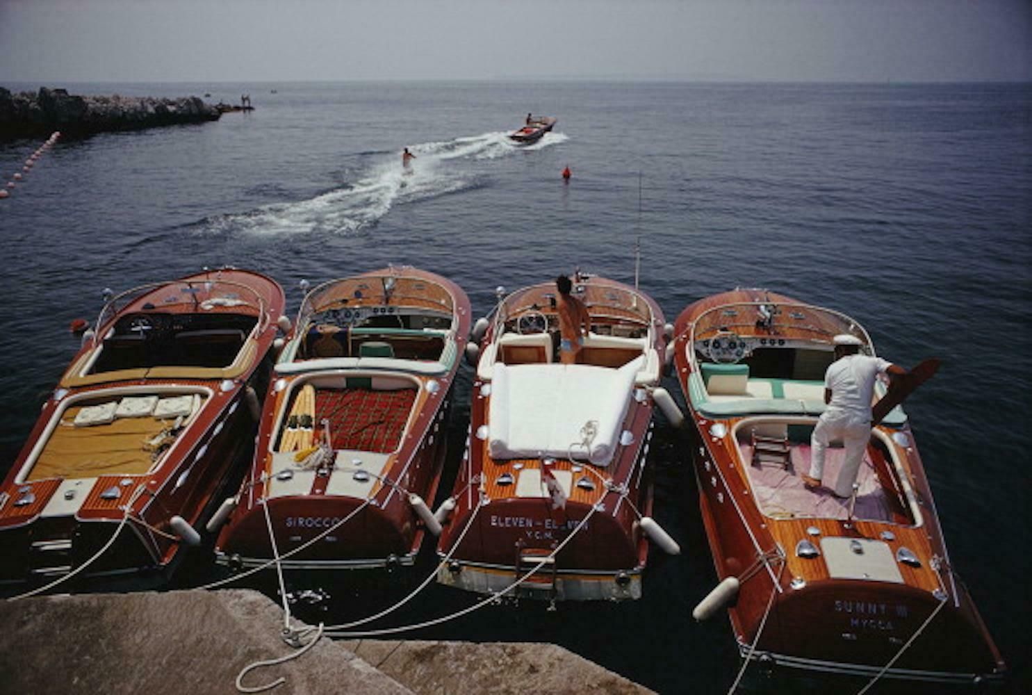 Waterskiing At The Hotel Du Cap, Eden Roc By Slim Aarons   Limited Edition Estate Stamped C Type Print