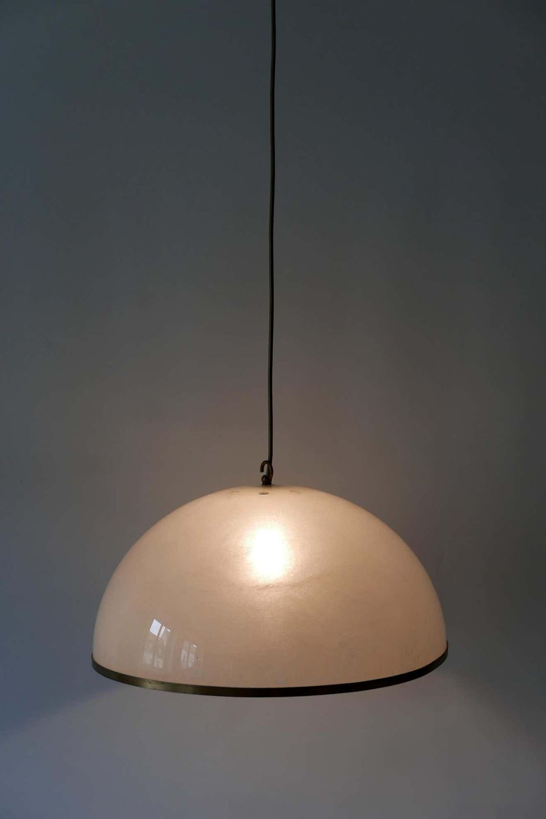 Elegant Mid Century Modern Textured Lucite Pendant Lamp Or Hanging Light, 1970s photo 862.0