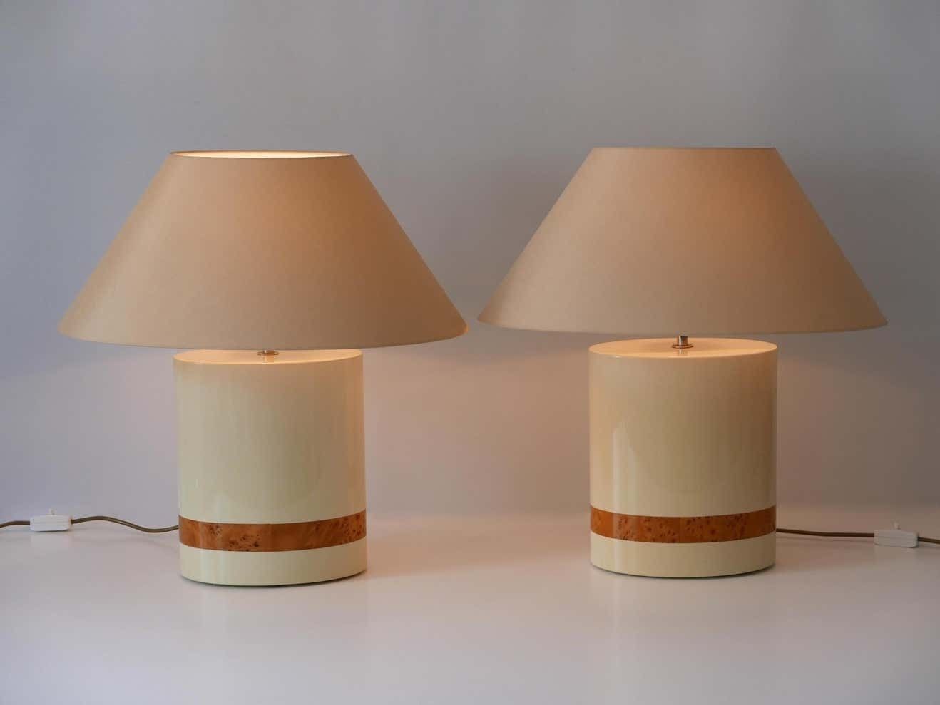 Set Of Two Elegant Mid Century Modern Table Lamps By Tommaso Barbi, Italy, 1970s photo Lighting