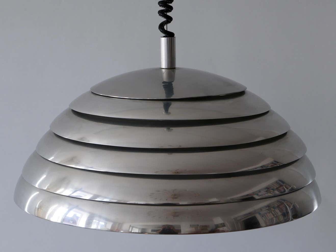 Large Mid Century Modern Pendant Lamp By Vereinigte Werkstätten München, 1960s photo Lighting
