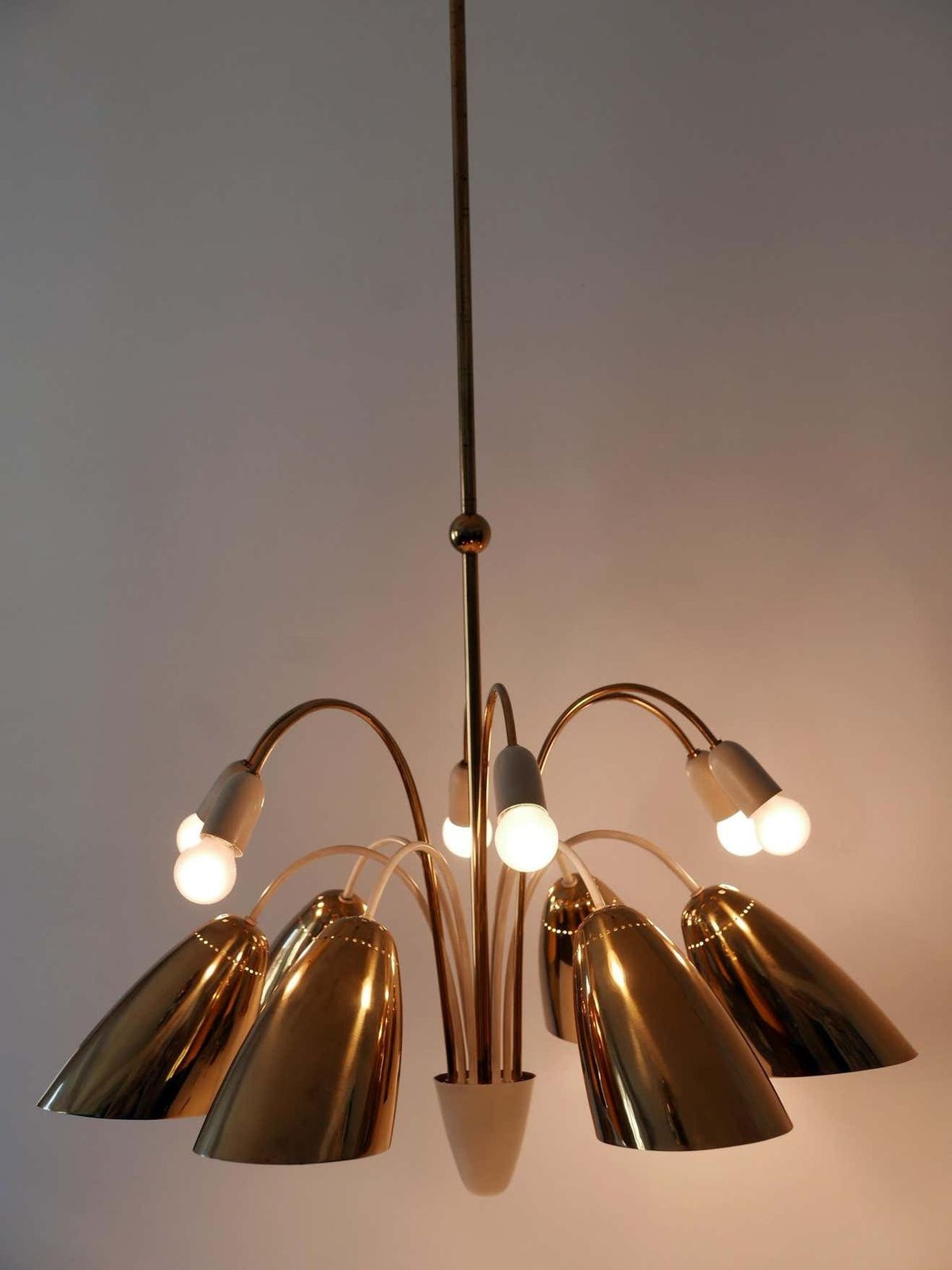 Lighting Rare Large 12 Armed Sputnik Chandelier Or Pendant Lamp By Vereinigte Werkstätten photo