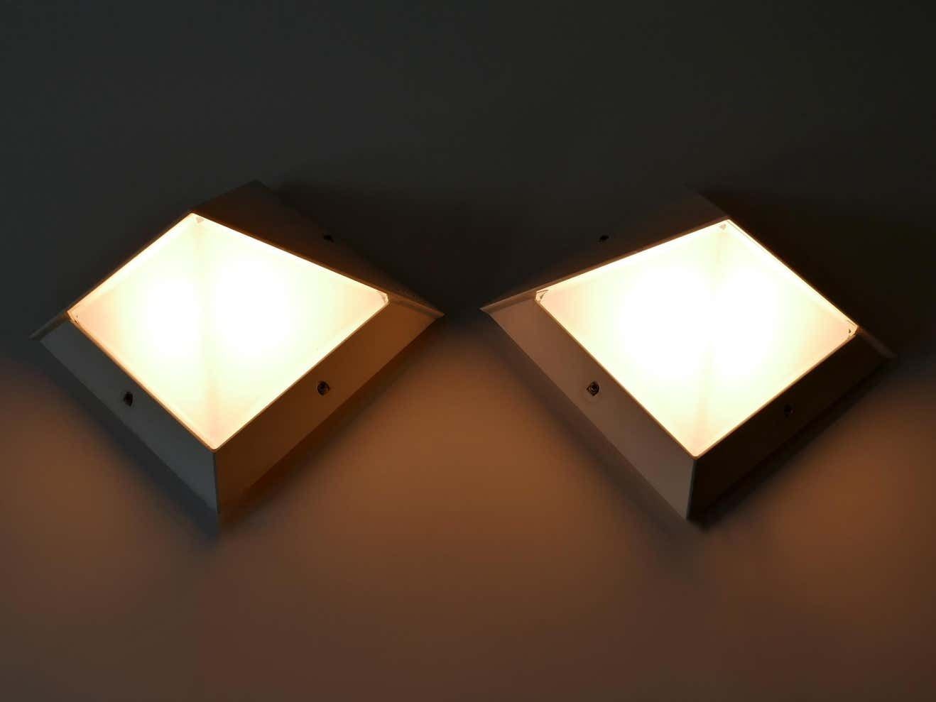 Set Of Two Medium Outdoor Wall Lamps Or Sconces By Bega, 1980s, Germany photo vintage