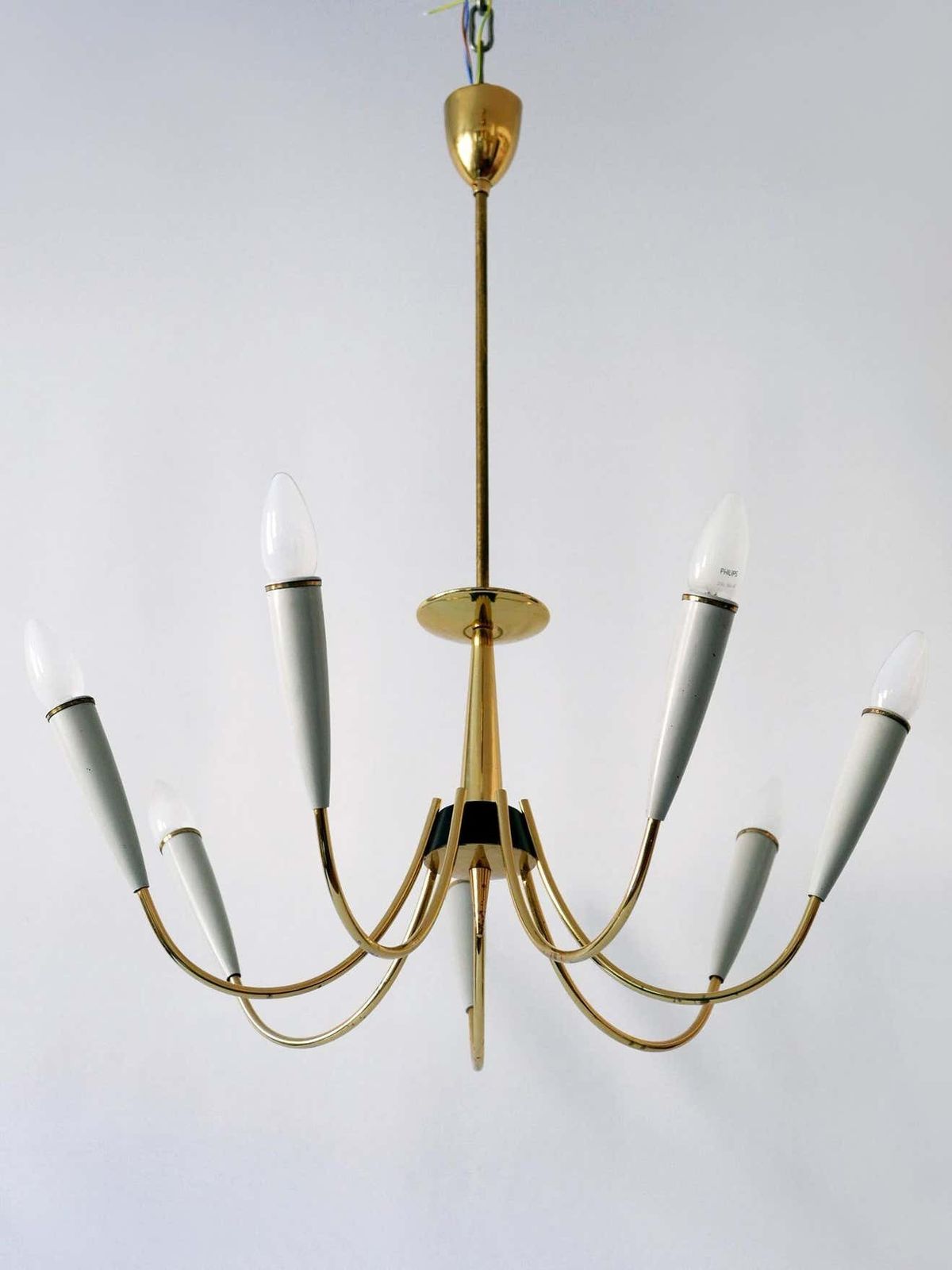 photo furniture Mid Century Modern Seven Flamed Sputnik Pendant Lamp Or Chandelier Germany 1950s