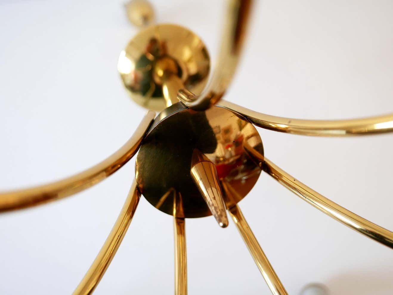 photo vinterior Mid Century Modern Seven Flamed Sputnik Pendant Lamp Or Chandelier Germany 1950s